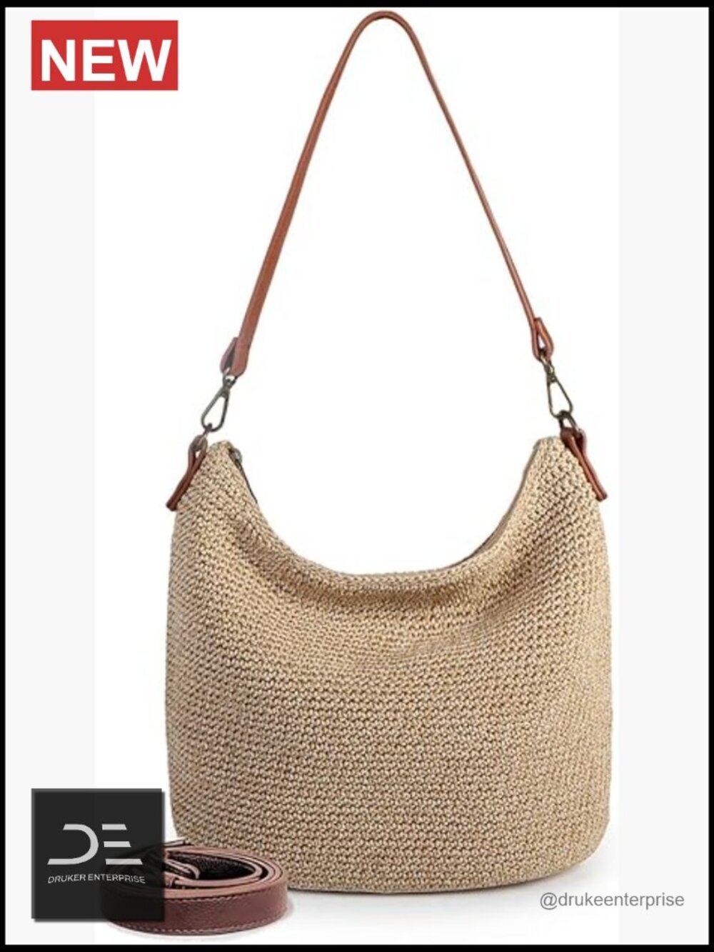 Handmade Crochet Hobo Bag - Large Boho Crossbody Purse for Women